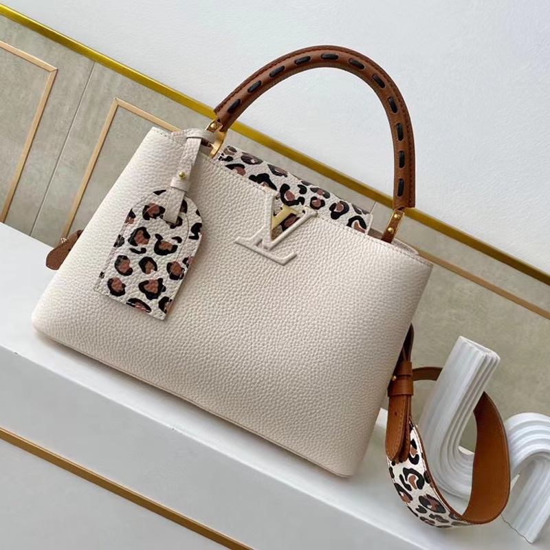 Louis Vuitton CAPUCINES MM  Handbag M58575 Cream